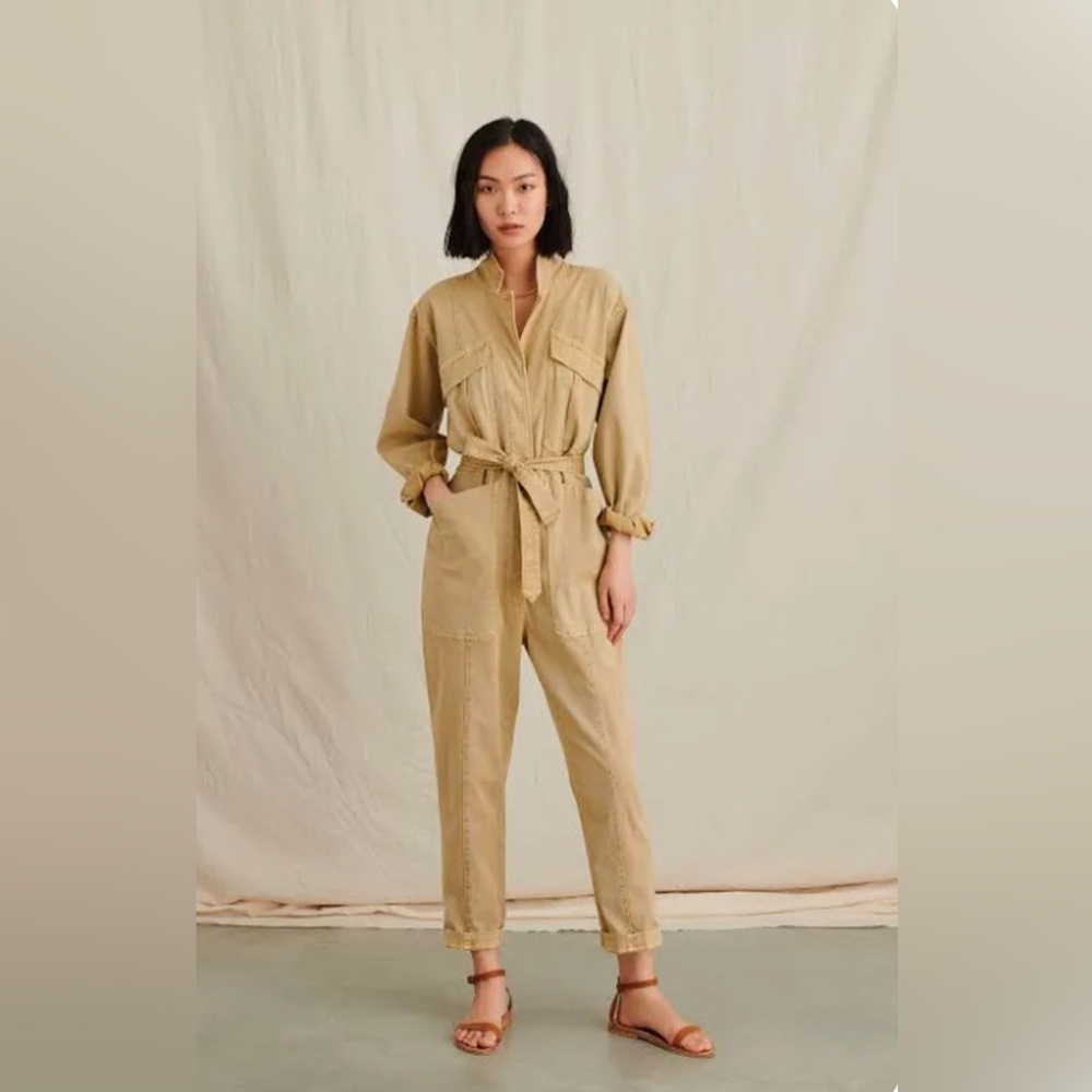 NWT Alex Mill Sz M Standard Jumpsuit Khaki Beige Tan Women Men Unisex Cotton